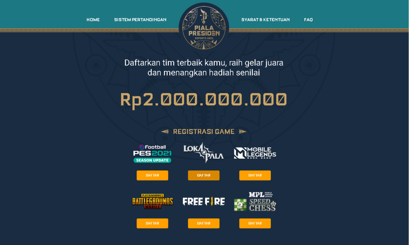 Membludak, 107 Ribu <i>Gamers</i> Daftar Piala Presiden Esports 2021