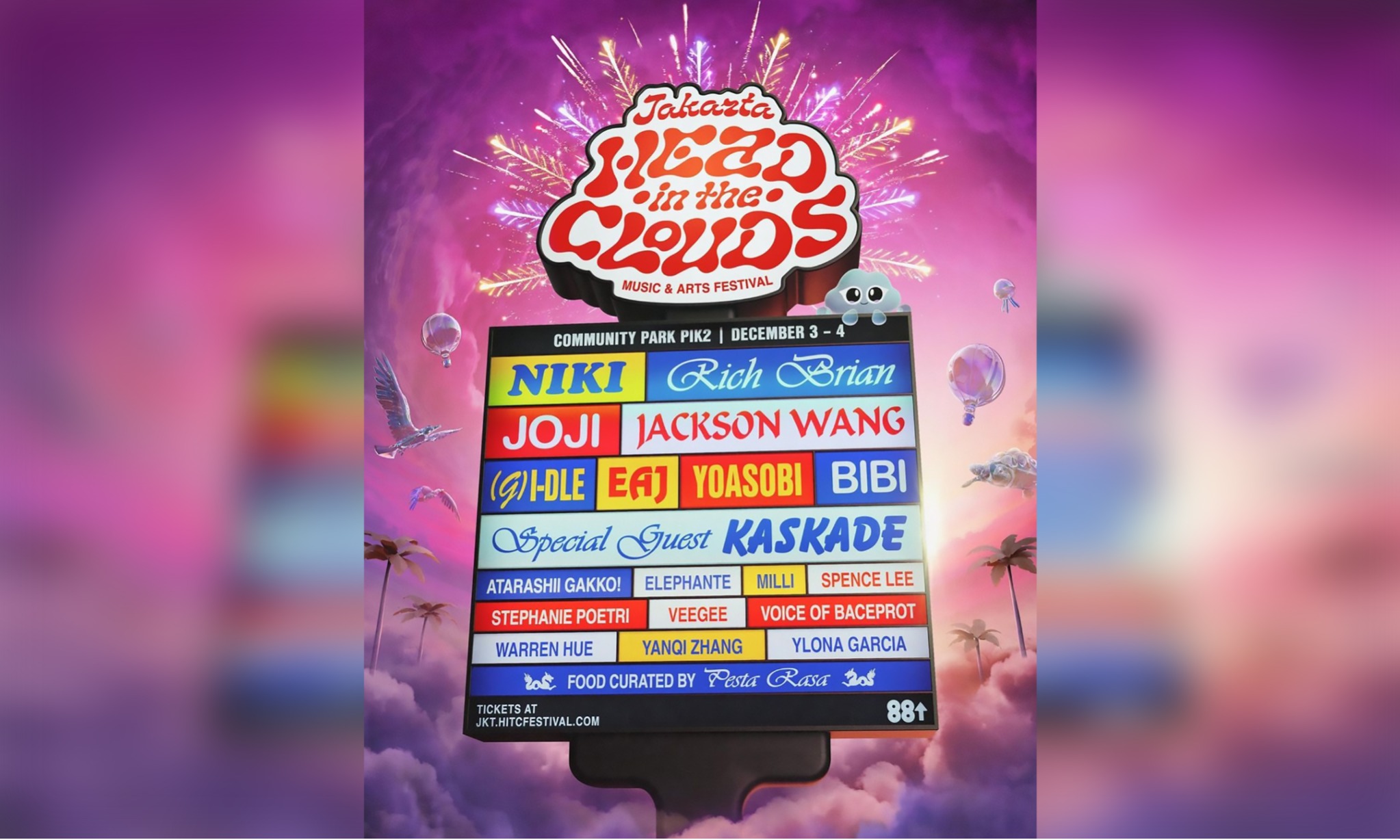 Head in The Clouds Jakarta, Ada NIKI, Rich Brian Hingga Bibi