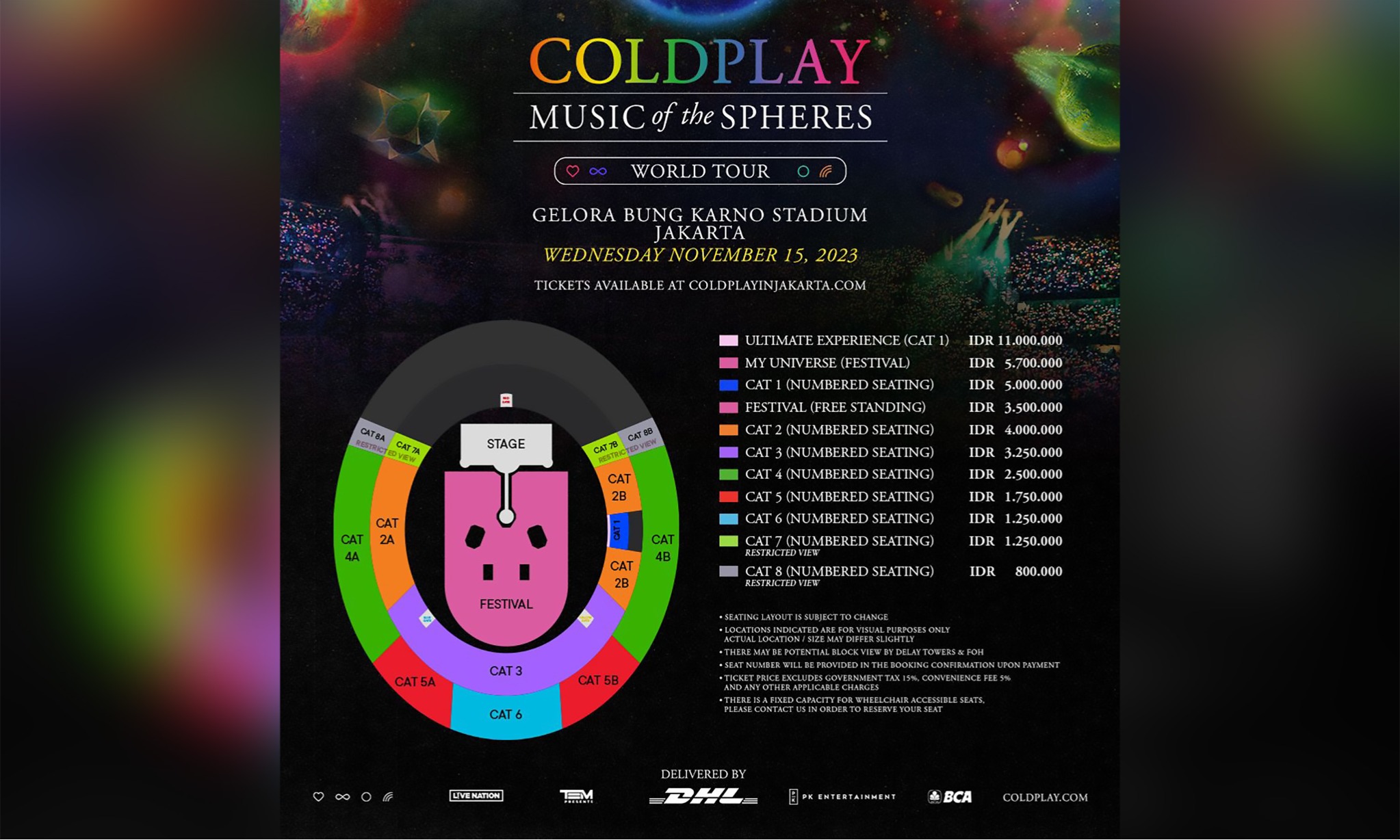 Rp11 Juta, Ini Keuntungan Tiket Ultimate Experience Konser Coldplay