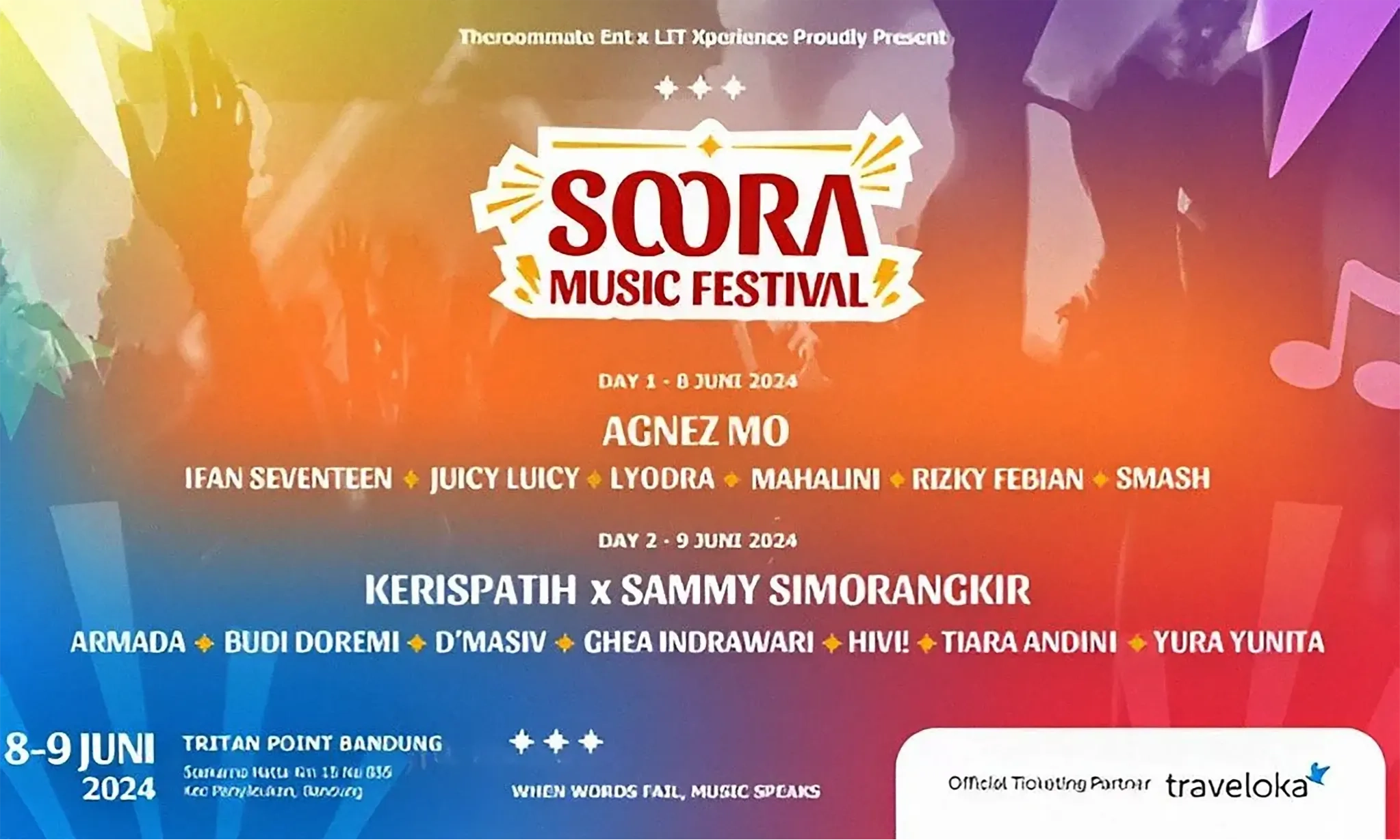 <p>Resmi Tambah Hari, Ini <em>Lineup</em> Dan Harga Tiket Soora Music Festival 2024 &nbsp;</p>