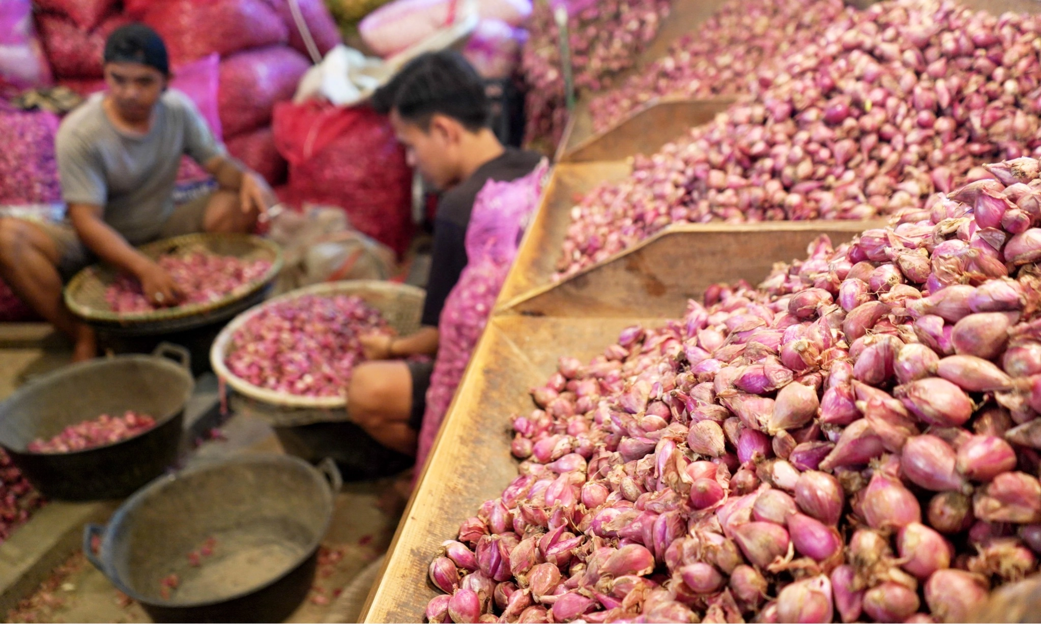 <p id="isPasted">Harga Pangan di Jumat, Bawang Merah Naik Jadi Rp38.100 Per Kg</p>
