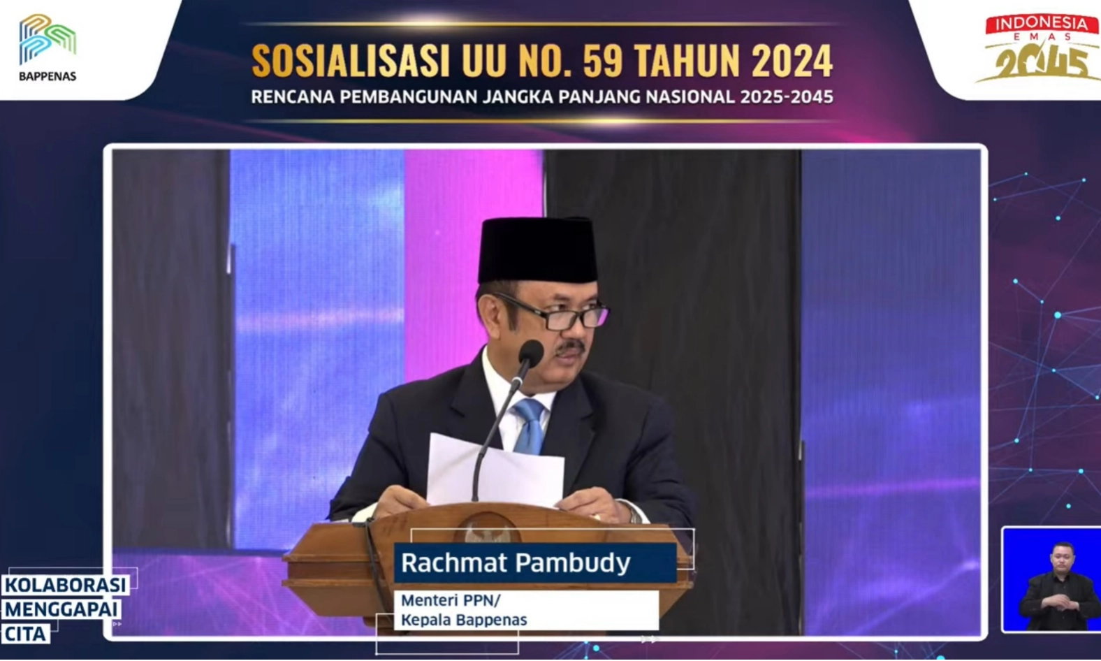 <p>Bappenas: RPJPN 2025-2045 Jadi Dasar Hukum Seluruh Dokumen Perencanaan</p>