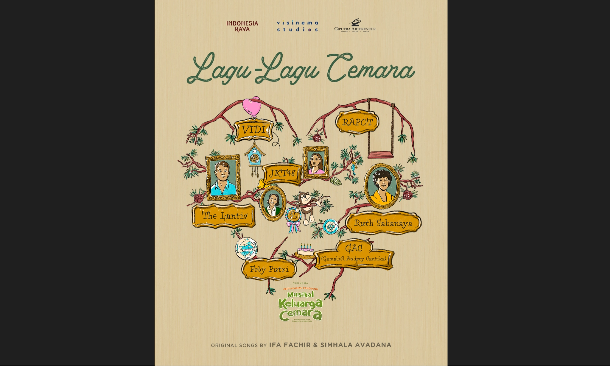 <p dir="ltr" id="isPasted">JKT48 Hingga Ruth Sahanaya Nyanyikan Lagu-lagu Musikal &quot;Keluarga Cemara&quot;</p>