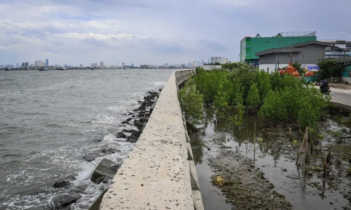 <p>Seskab: <em>Giant Sea Wall&nbsp;</em>Melindungi Pantai Utara Jawa</p>