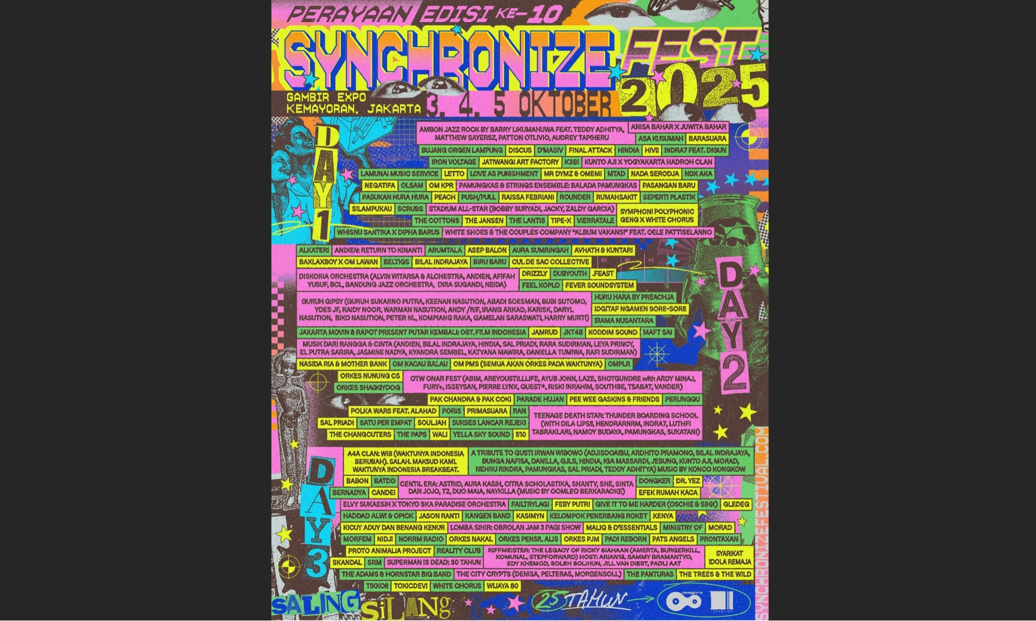 <p>Synchronize Festival 2025, Saling Silang 144 Musisi Lintas Generasi</p>