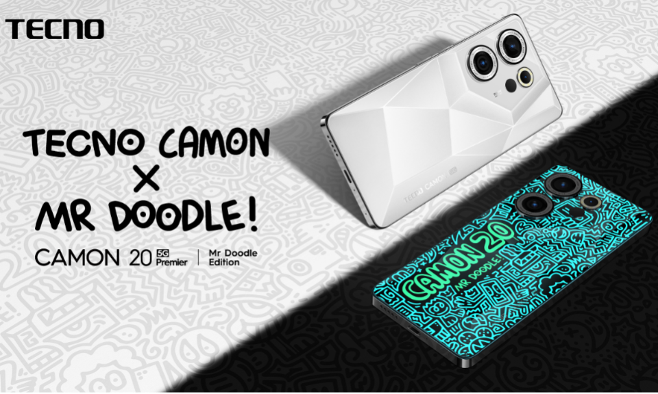 Seni Grafiti <i>Glow In The Dark</i> Di Tecno Camon 20 Edisi Mr Doodle