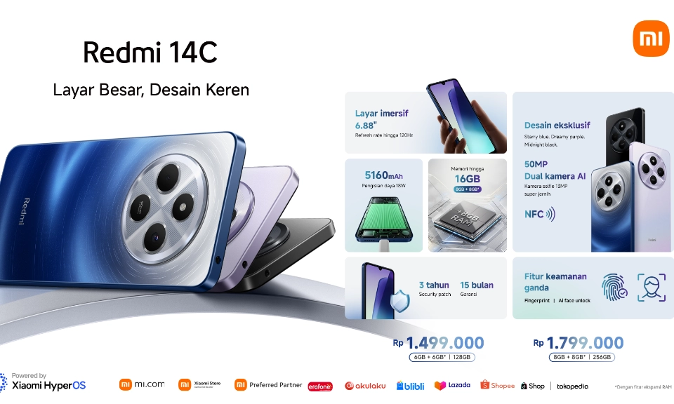 <p>Intip Spesifikasi Redmi 14C, Layar Dan Baterai Terbesar Di Serinya</p>