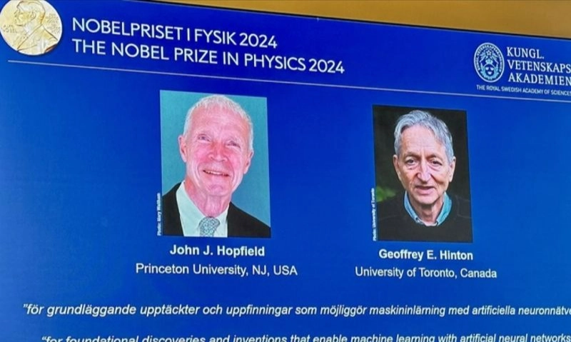<p>Nobel Fisika 2024 Dianugerahkan Pada Dua Pengembang <em id="isPasted">Machine Learning</em>&nbsp;</p>