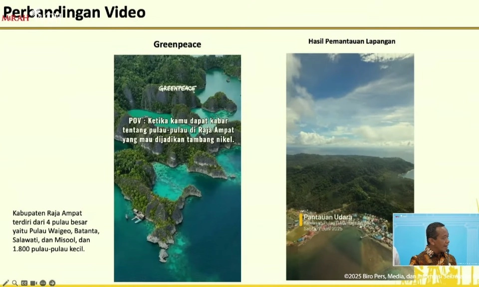 <p id="isPasted">Bantah Kabar Beredar, Bahlil: Raja Ampat Masih Hijau!</p>