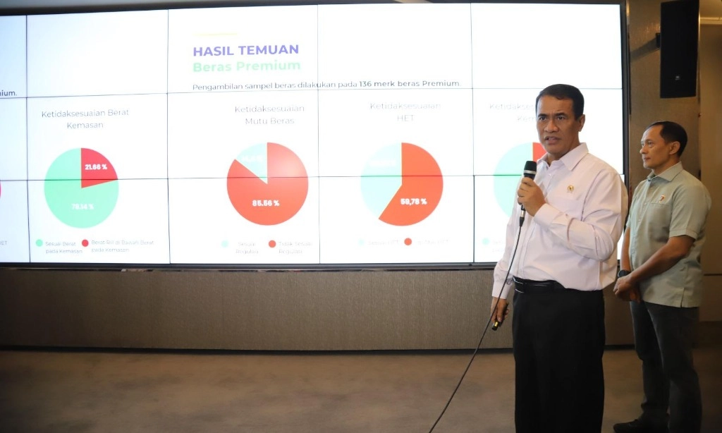 <p id="isPasted">Kementan: Beras Tak Sesuai Regulasi Rugikan Konsumen Rp99,35 Triliun</p>