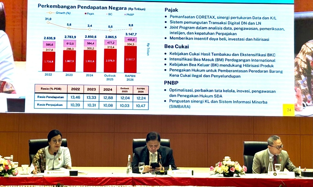 <p id="isPasted">Target Penerimaan 2026 Meningkat, Menkeu Tegaskan Tidak Ada Tarif Pajak Baru</p>