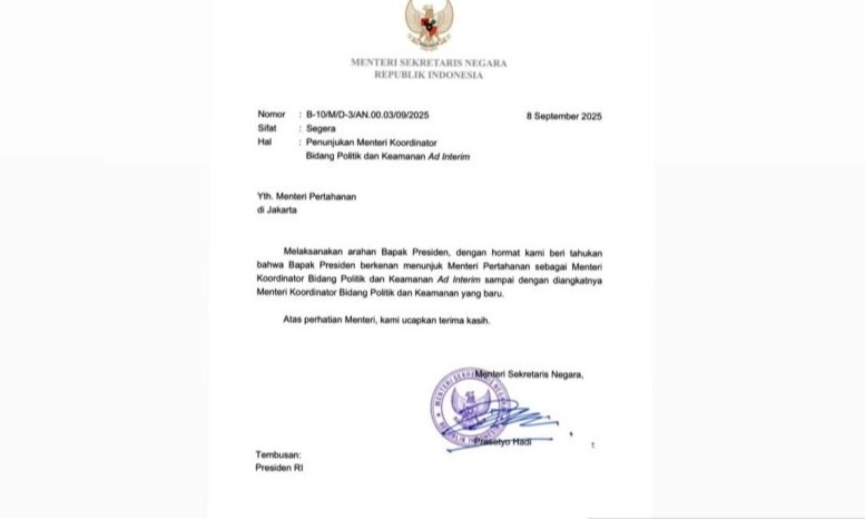 <p>Prabowo Tunjuk Sjafrie Sjamsoeddin Menko Polkam Ad Interim</p>