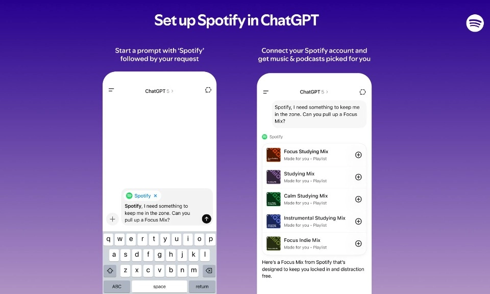 <p id="isPasted">Semua Jadi &#39;Satu Pintu&#39;, Spotify Hingga Canva Terhubung Ke ChatGPT</p>
