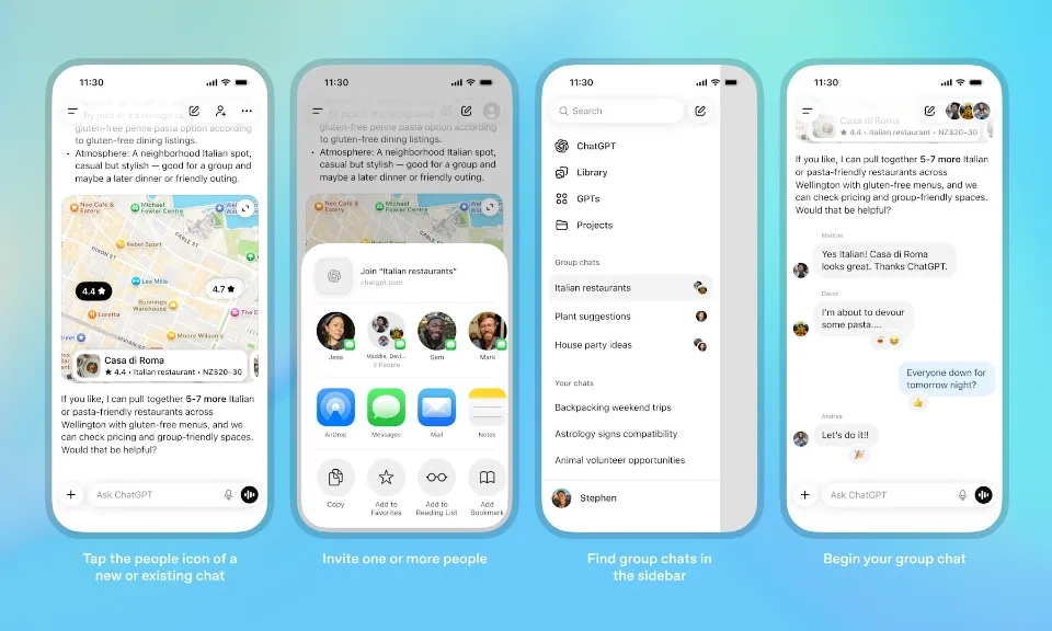 <p>OpenAI Uji Coba Fitur Obrolan Grup ChatGPT</p>