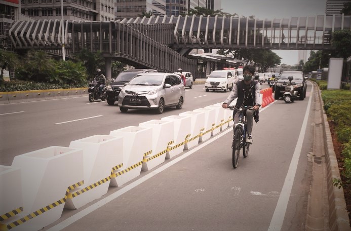 Fasilitas Jalur Sepeda Sudirman-Thamrin Ditambah