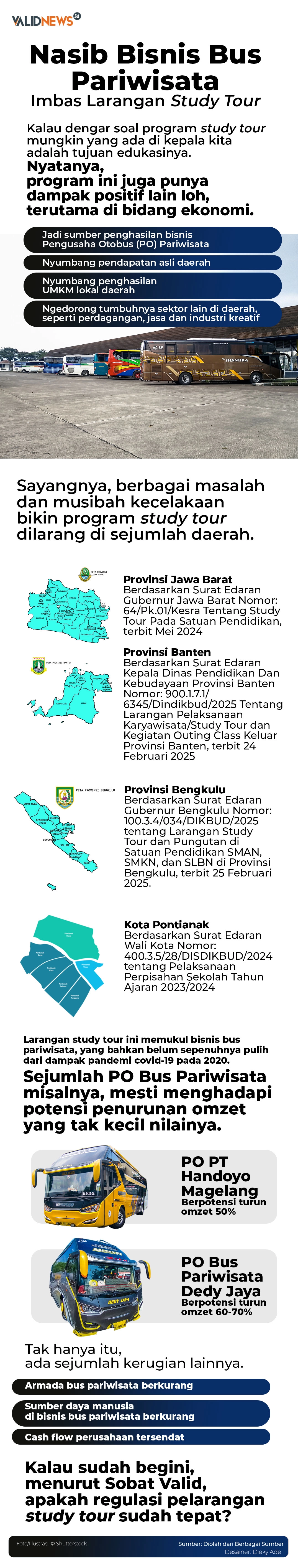 Nasib Bus Pariwisata Imbas Larangan Study Tour