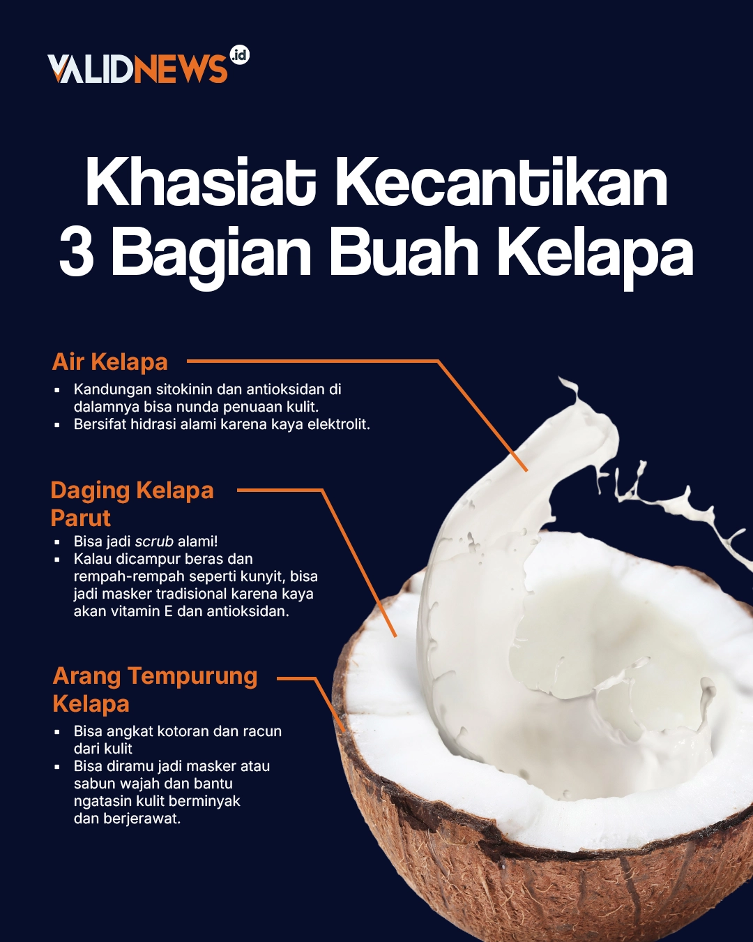 Khasiat Kecantikan 3 Bagian Buah Kelapa